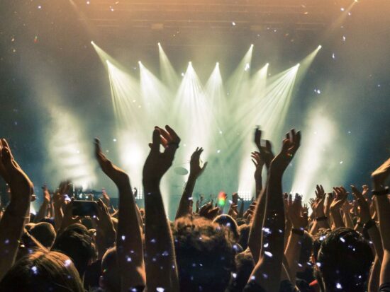 Audience watching a rock concert